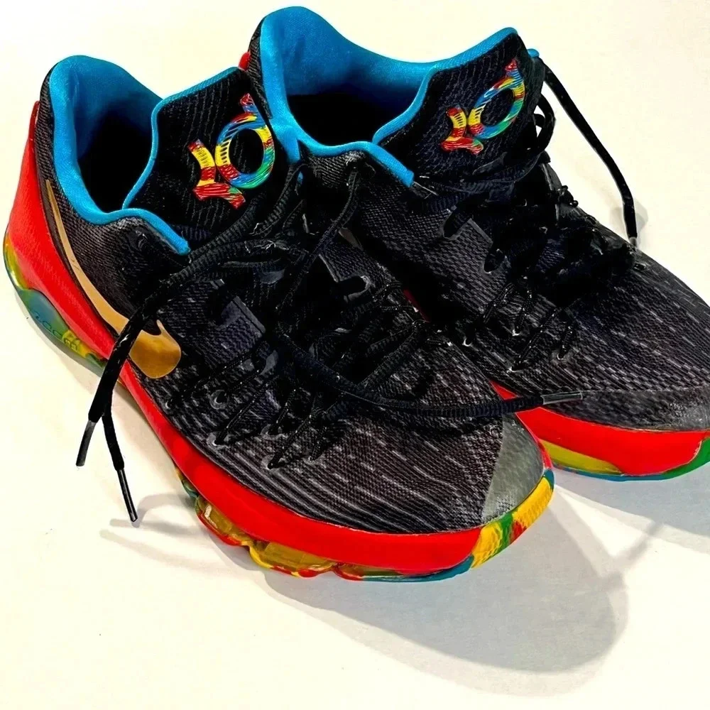 Nike KD8 GS Money Ball Multi color Basketballs Tennis shoes size 6.5Y red/blue